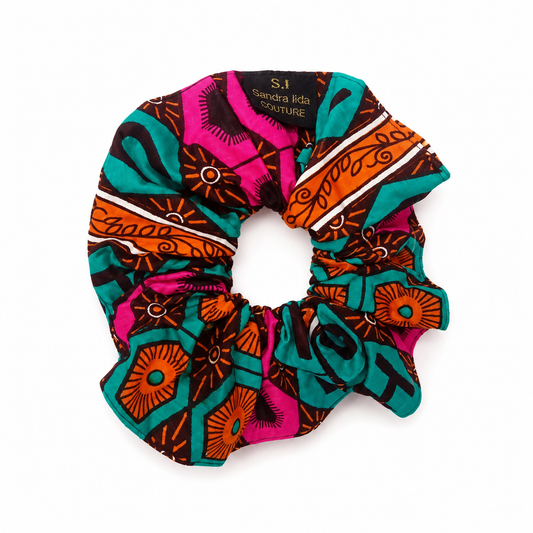 Maxi Chouchou Wax Éclat Tropical – Fuchsia, Turquoise & Orange